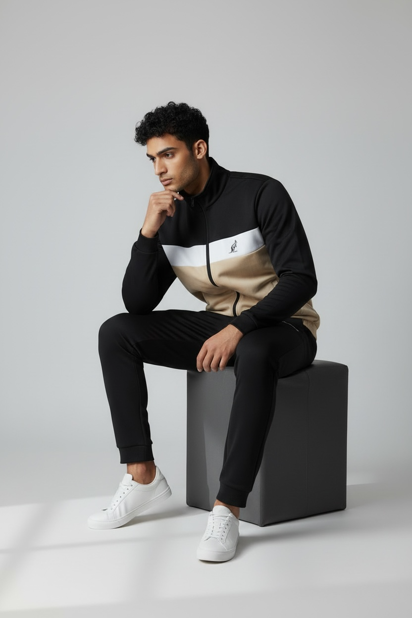 AUSTRALIAN TUTA HERITAGE IN FELPA ELAST Nera/Beige SS26