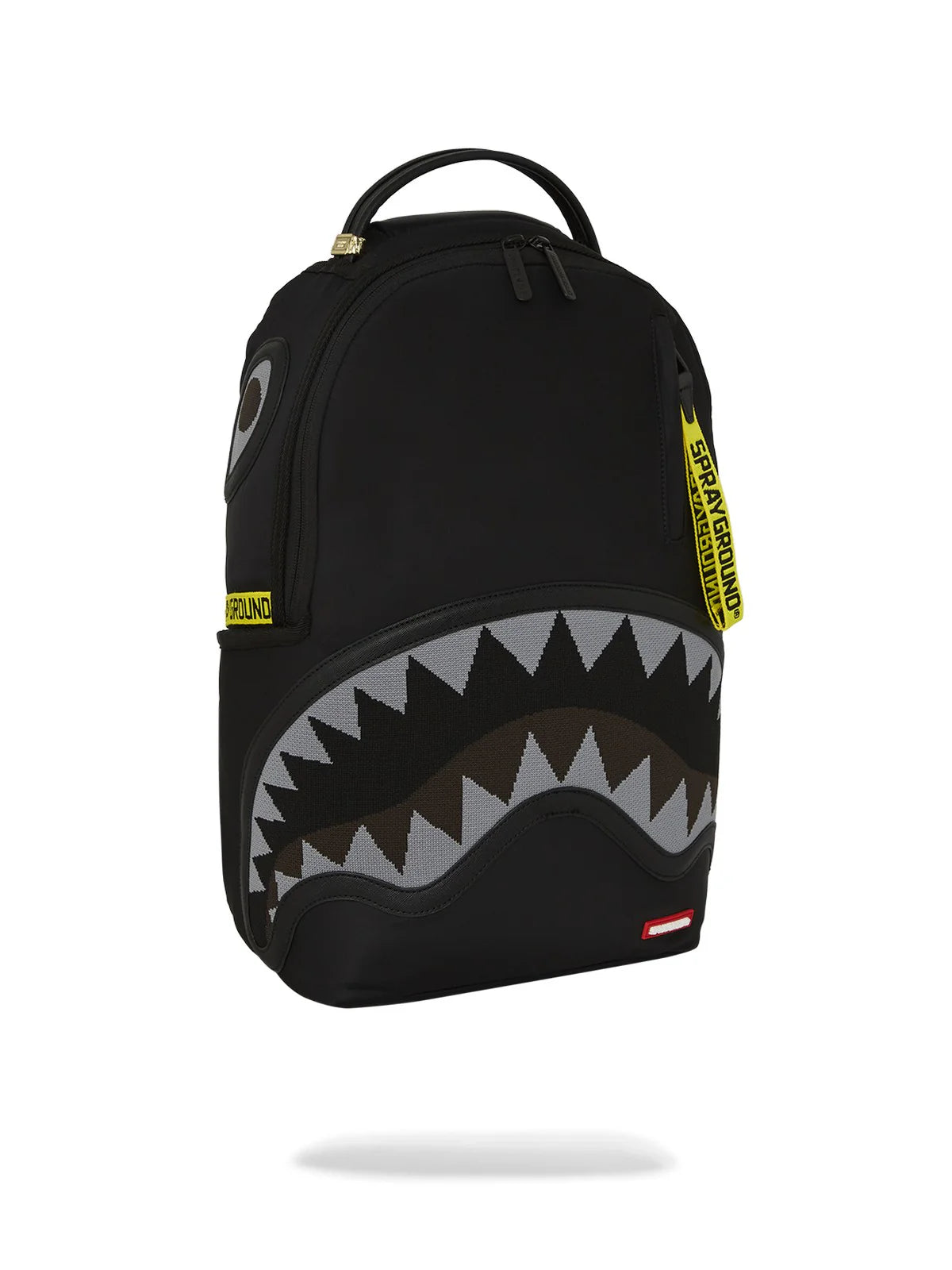 SPRAYGROUND Zaino SHARK CENTRAL YELLOW TAPE DLX SATIN BACKPACK NERO