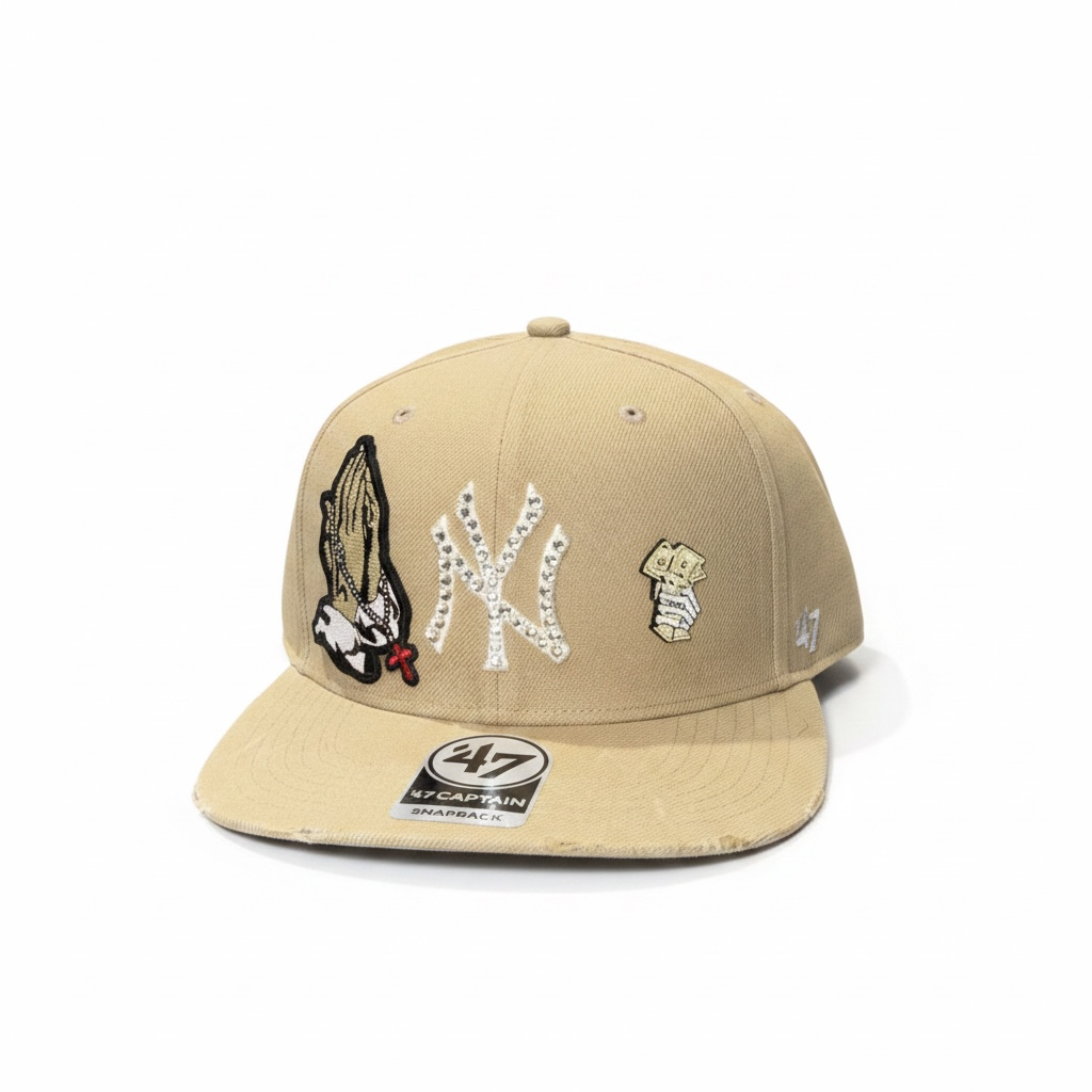 ‘47 CUSTOM “NY” Con Dettagli Ricamati e Swarovski Beige