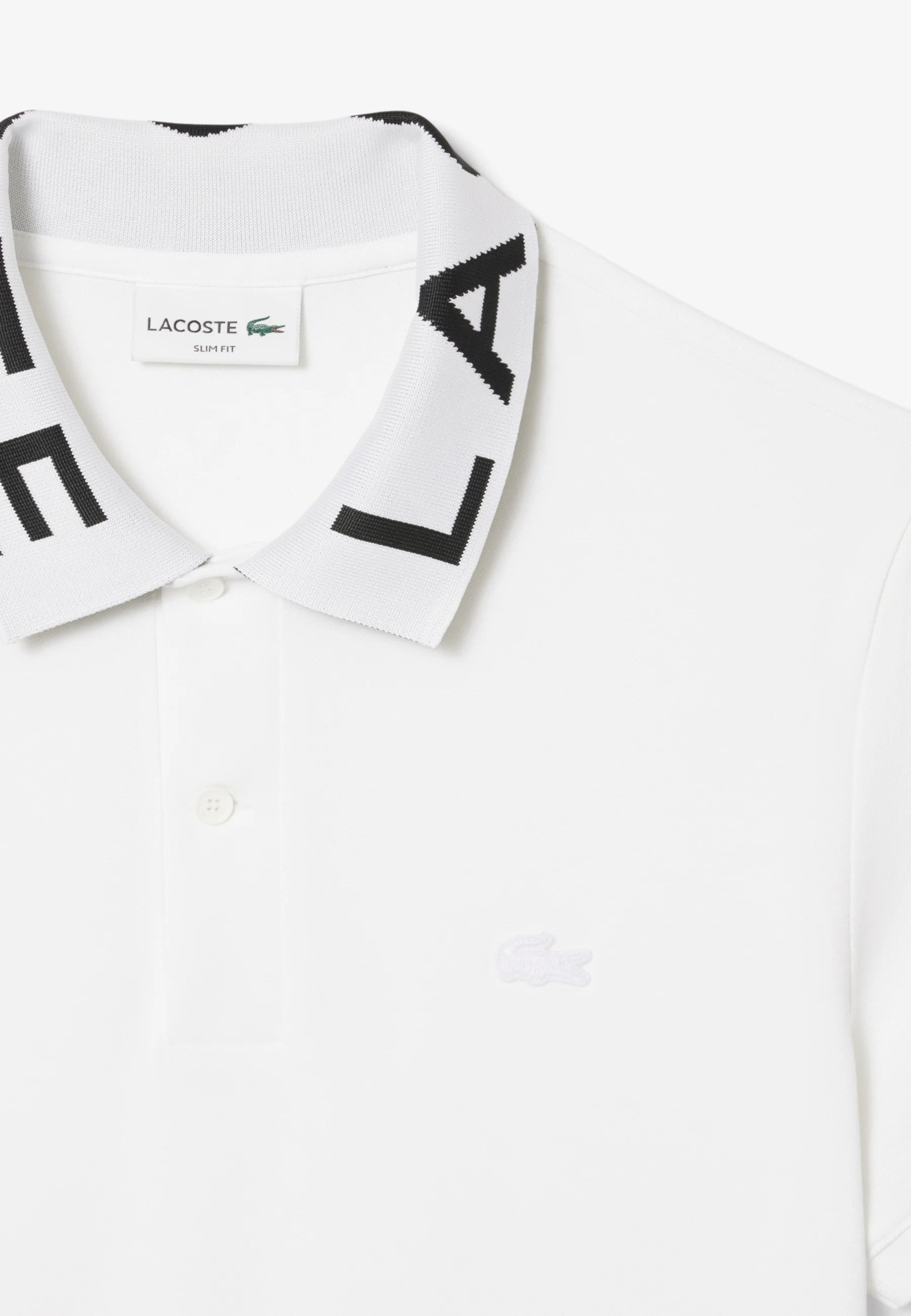 LACOSTE Polo Con Scritta Sul Collo Bianca