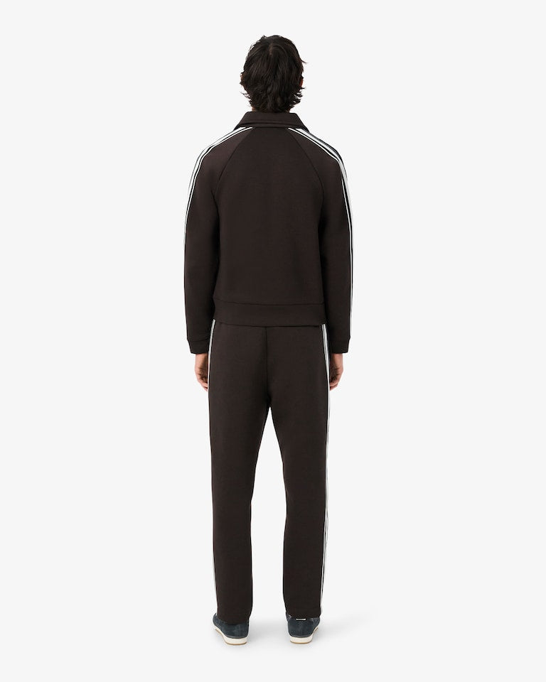 LACOSTE Tuta Leggera In cotone Marrone Con Bande Laterali blu
