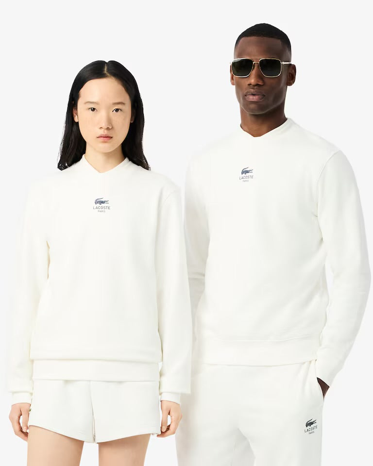 LACOSTE Felpa Girocollo Lacoste Paris Bianca