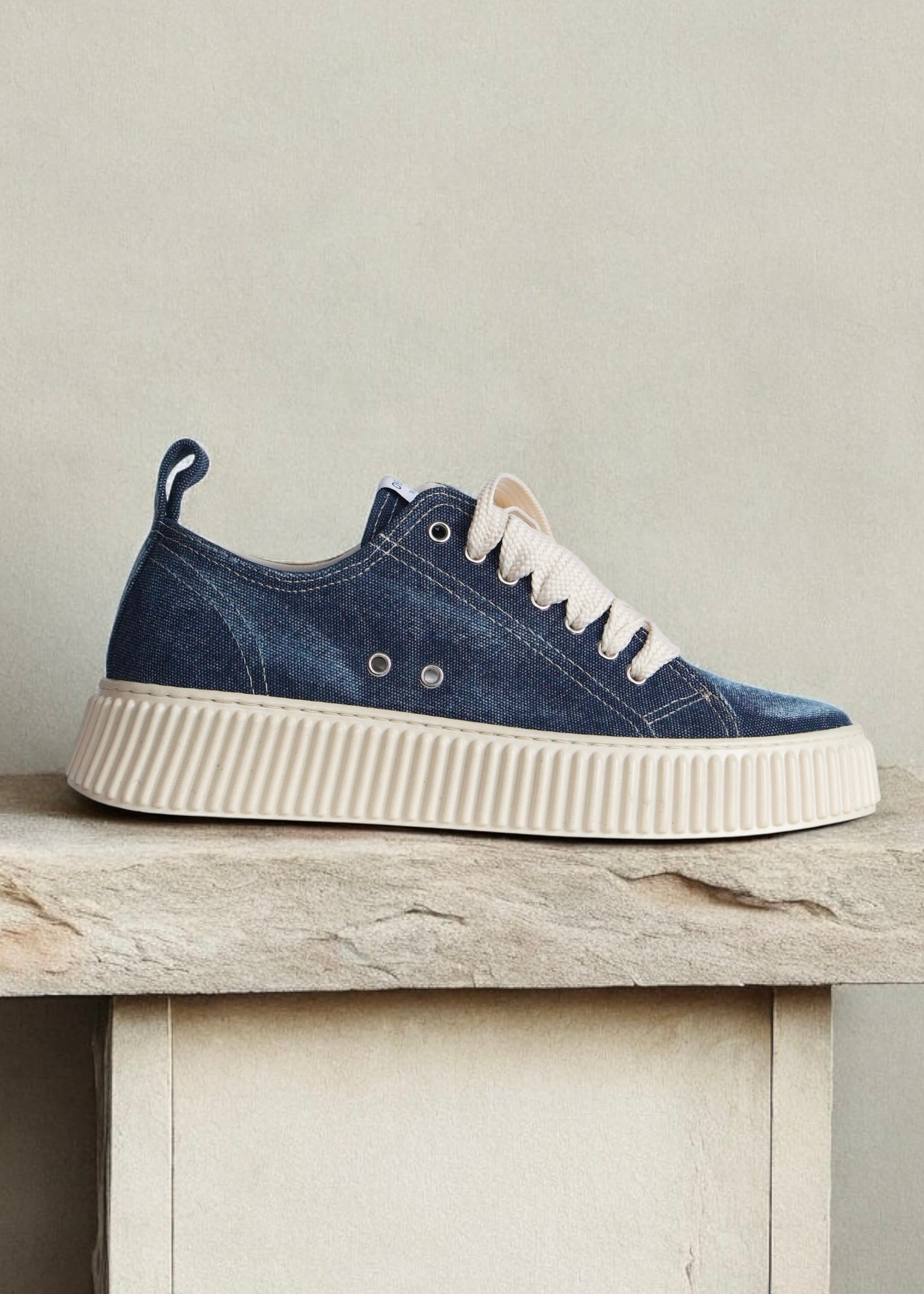 ASENSYO Scarpa In Denim Con Suola In Gomma Alta Blu Denim