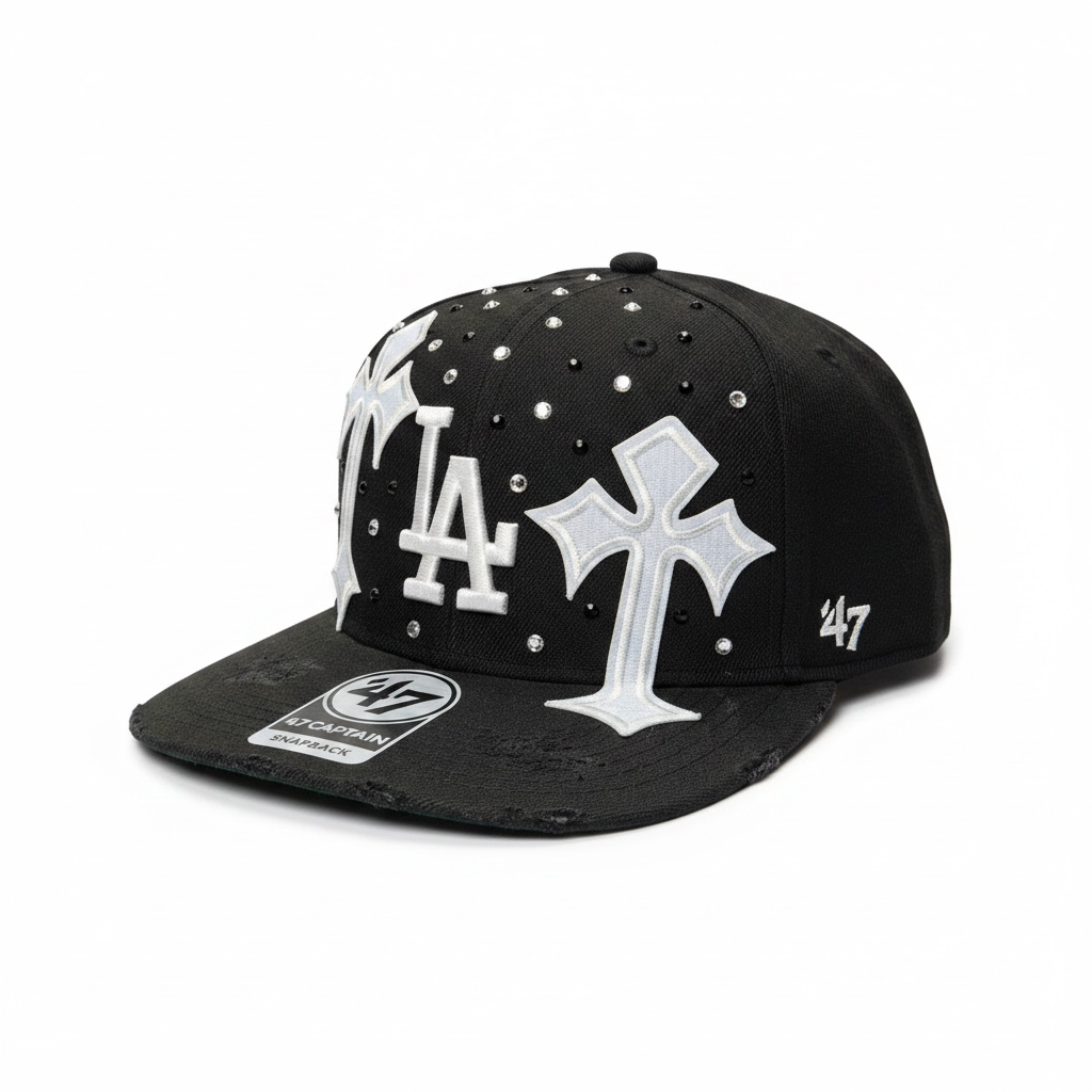 ‘47 CUSTOM “LA” Mod Chrome Hearts e Swarovski Nero/Bianco