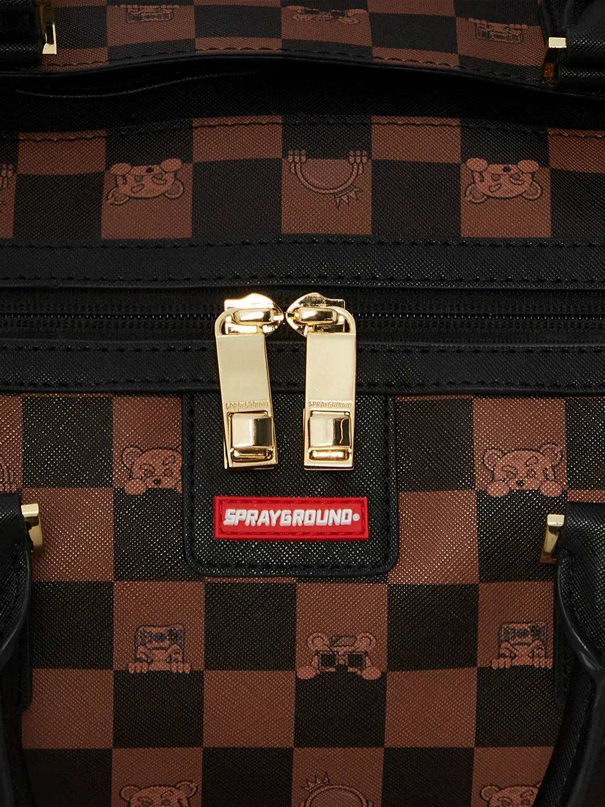 SPRAYGROUND Borsone PEEKING CHARACTER CHECK DUFFEL 910D7506NSZ MARRONE
