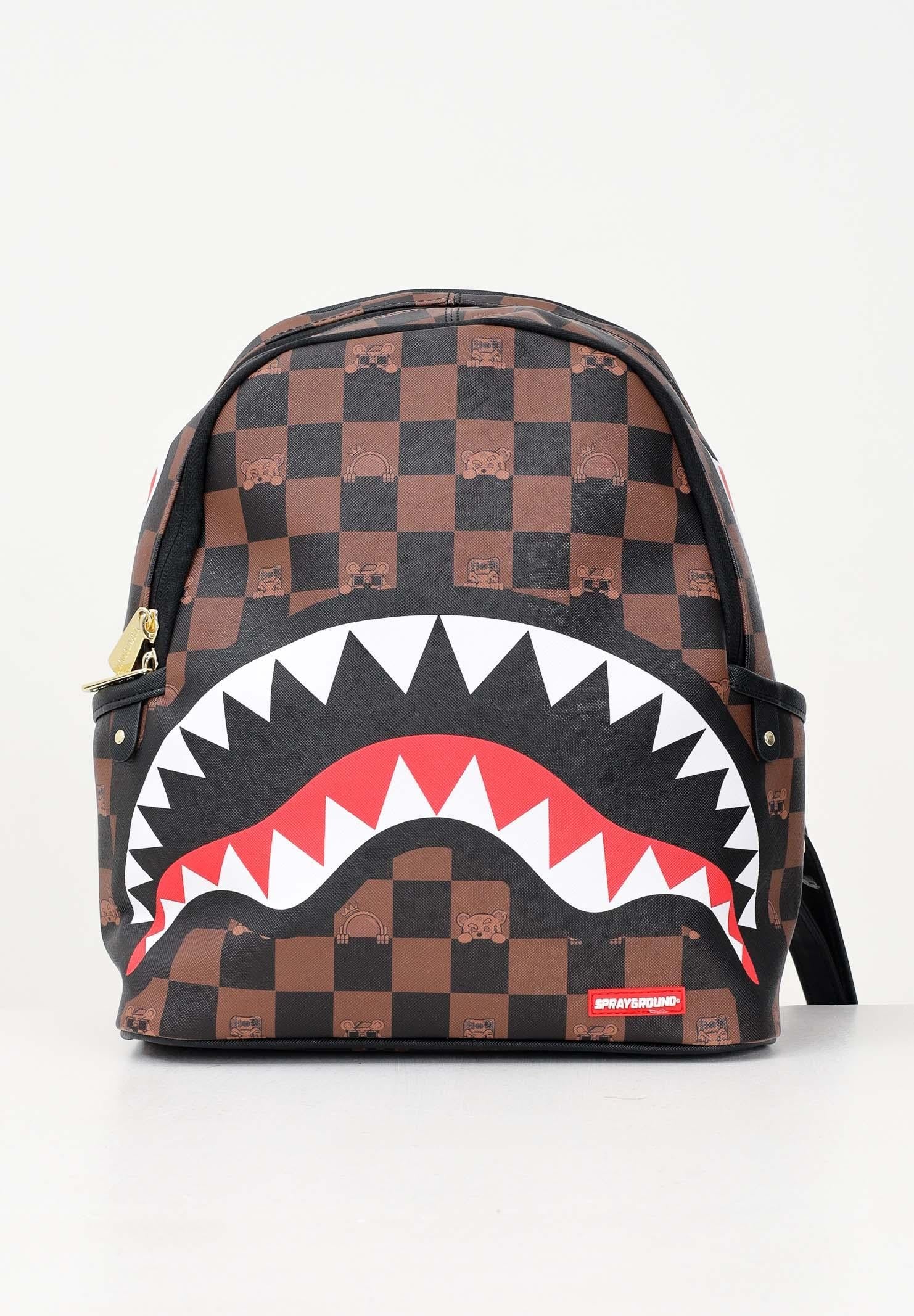 SPRAYGROUND Zainetto In Pelle Toy Edition Marrone e Nero