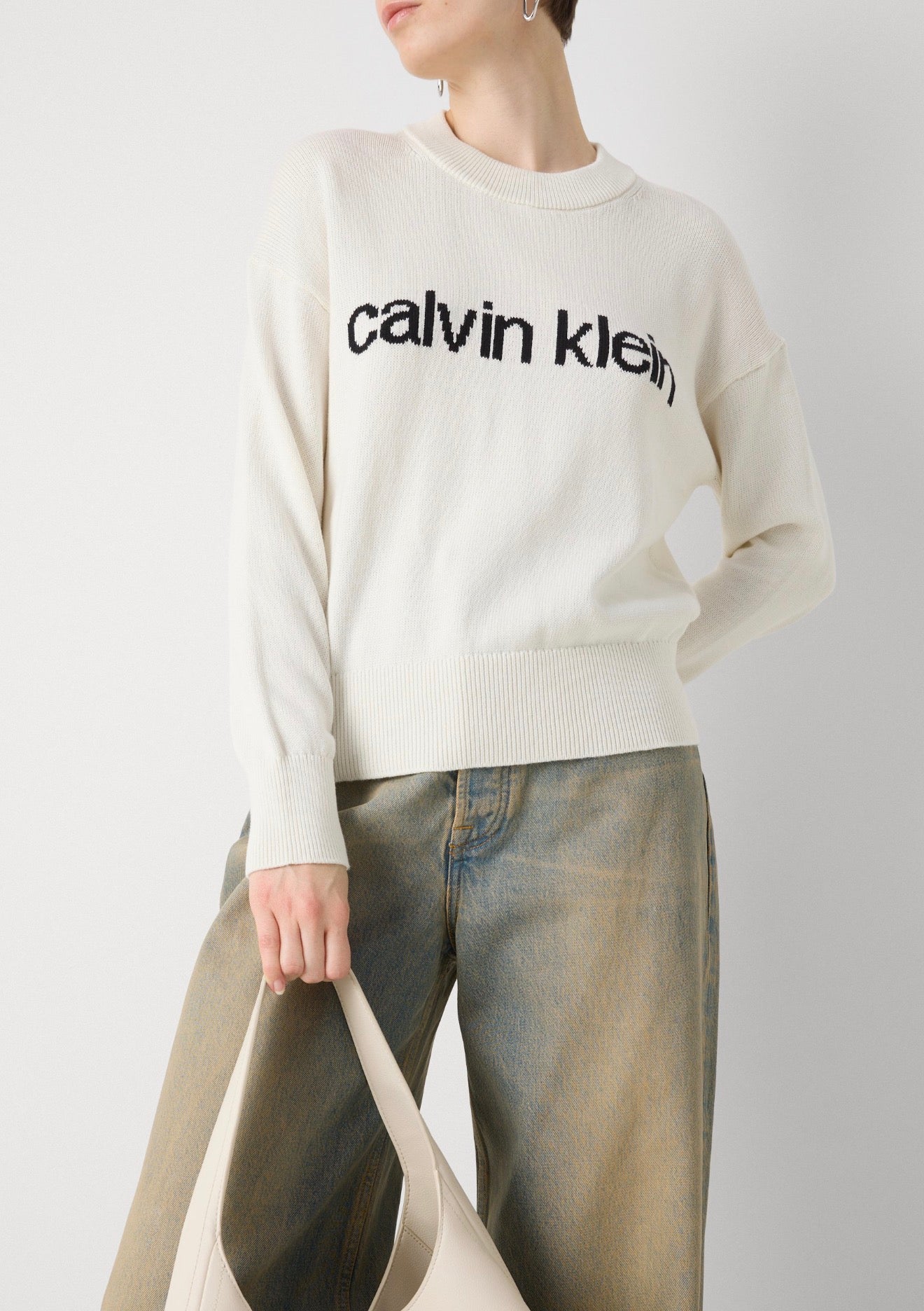 CALVIN KLEIN DONNA MAGLIONE BIANCO