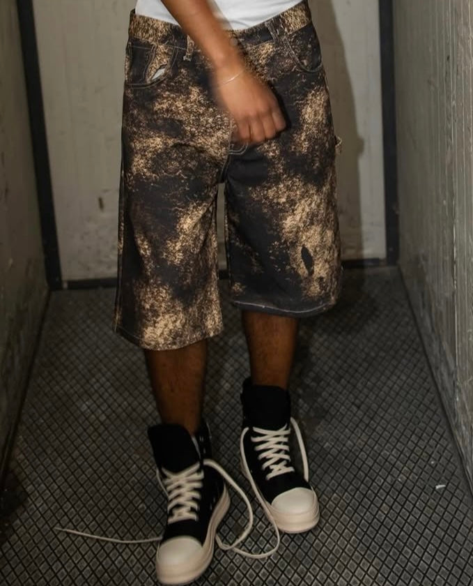 PRESENT DAY Short In Jeans Camouflage Beige e Mero