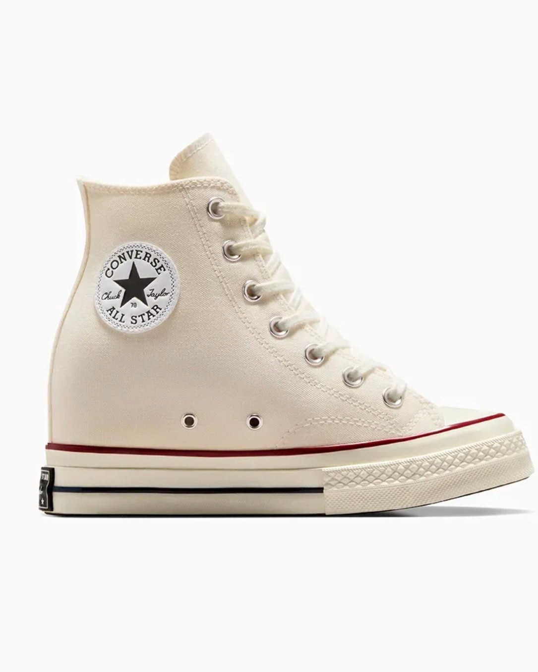 CONVERSE Sneakers In Tela Con Suola In Gomma CHUCK 70 WEDGE PLATFORM Bianca