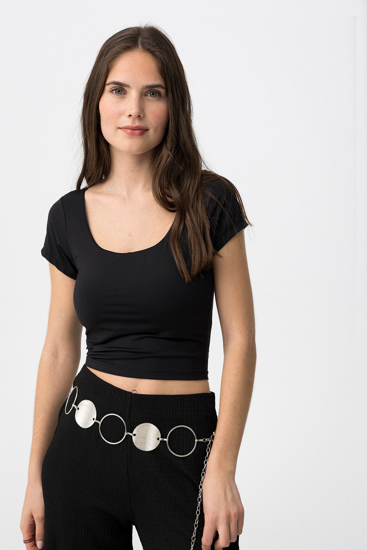 TIFFOSI TROFA_P T-SHIRT CROPPED NERA DONNA SS26