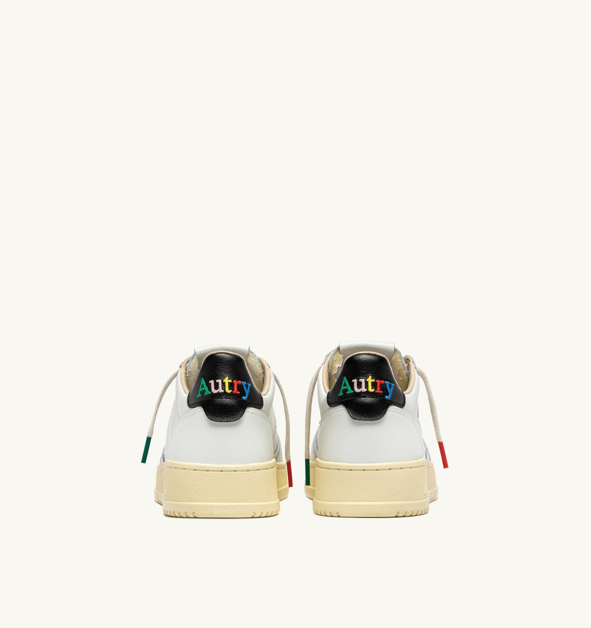 AUTRY Medialist In Pelle e Talloncino Nero con scritta Arcobaleno