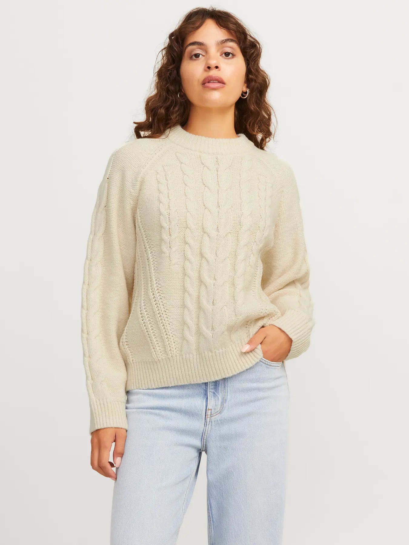 JJXX DONNA MAGLIONE TRECCIA BEIGE