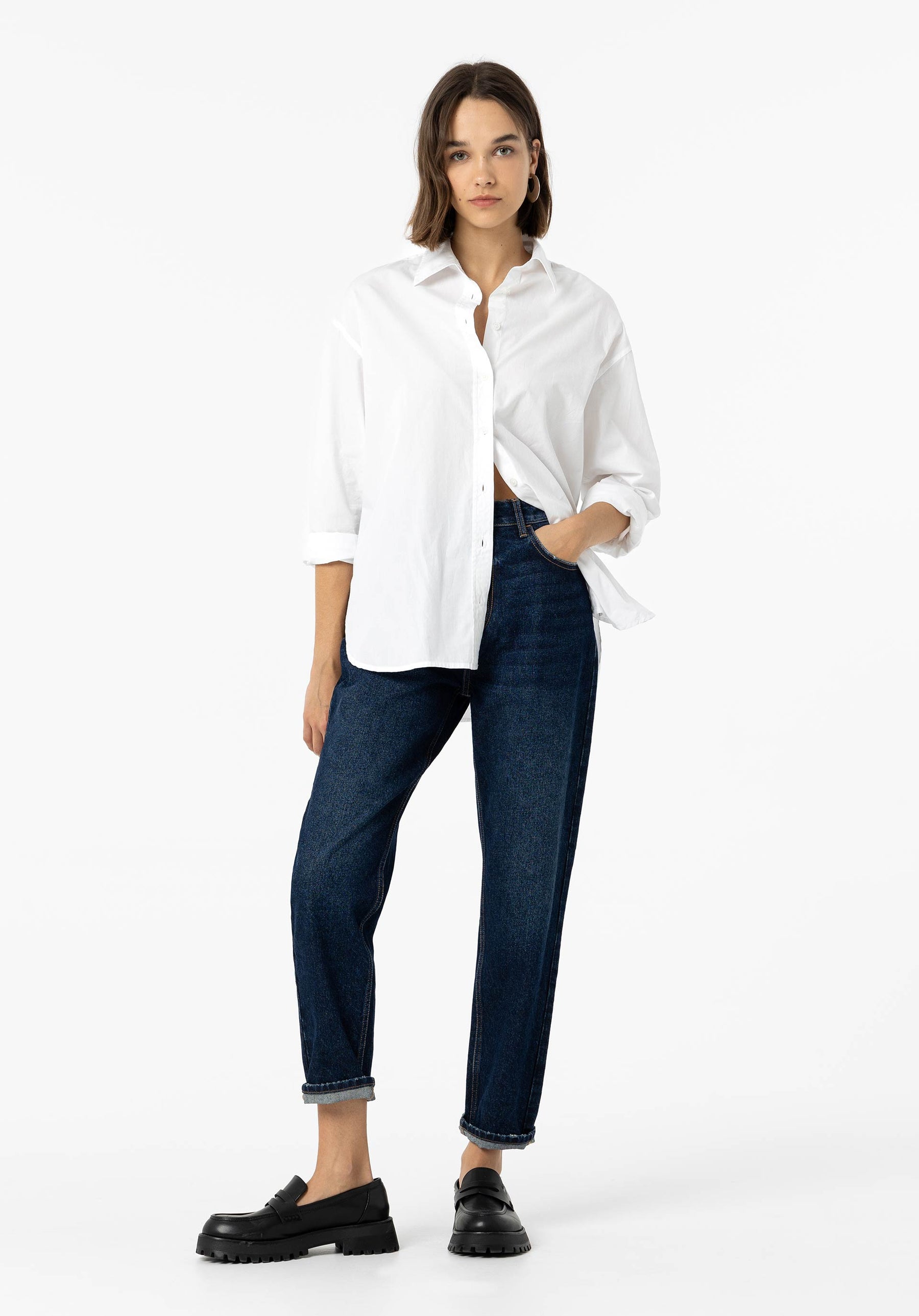 TIFFOSI DONNA JEANS MOM_122 BLU SCURO
