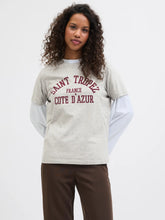 JJXX DONNA T-SHIRT JXMERLE GRIGIO/BORDEAUX