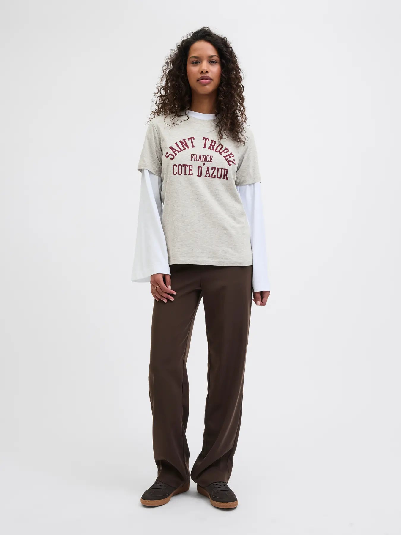 JJXX DONNA T-SHIRT JXMERLE GRIGIO/BORDEAUX