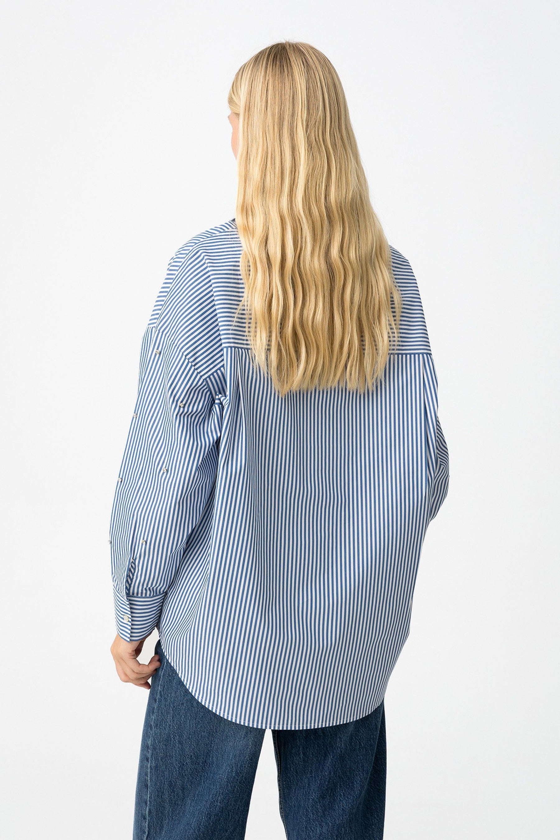 TIFFOSI DONNA CAMICIA ABIGAIL BLU/BIANCO