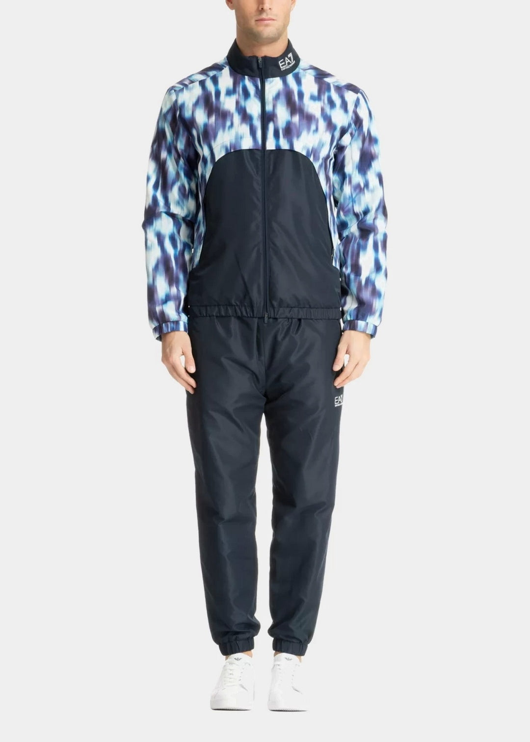 EMPORIO ARMANI Tuta Leggera In Microfibra Con Zip Blu e Viola