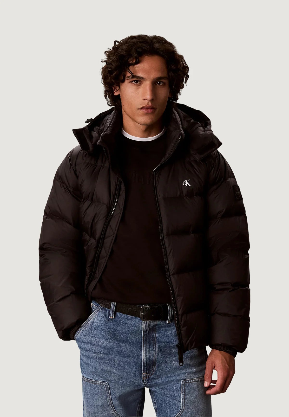 CALVIN KLEIN Piumino Con Cappuccio Rimovibile Nero
