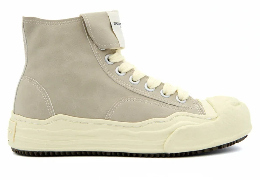 DUALSCAPE Sneakers In Pelle Collo Alto Beige /Panna