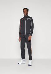 LACOSTE Tuta Leggera In Microfibra Con Zip Senza Cappuccio Nera/Bianca/Arancione