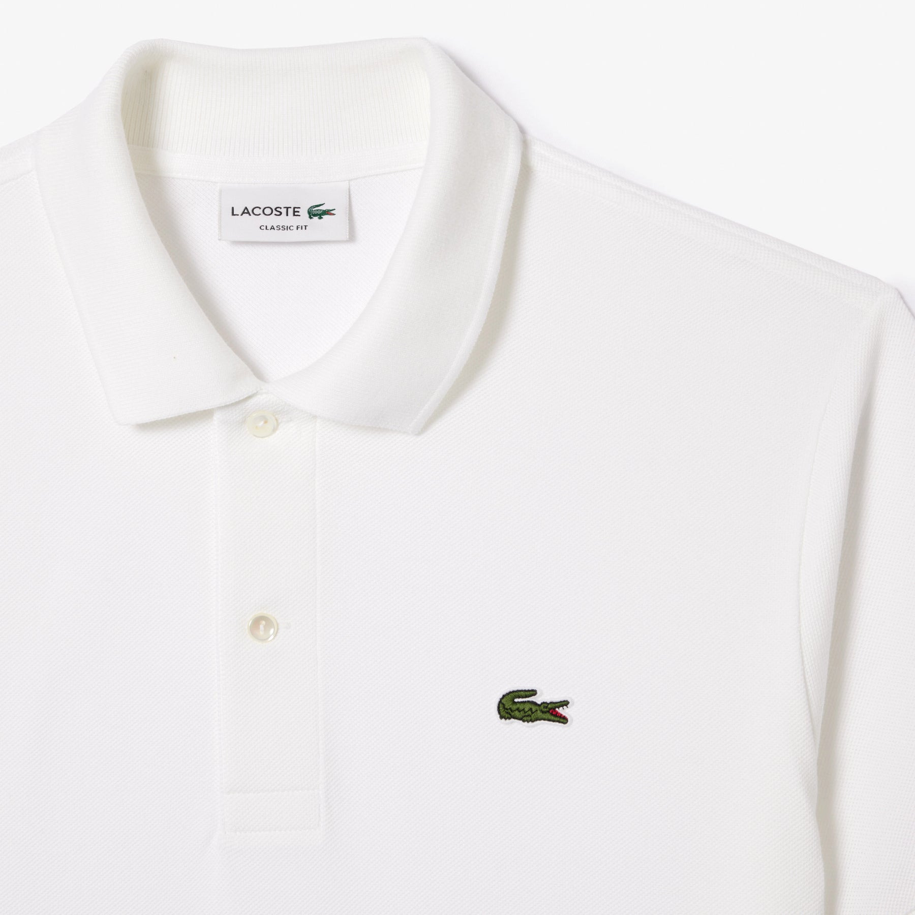 LACOSTE Polo Classica in Piqué di Cotone Bianca