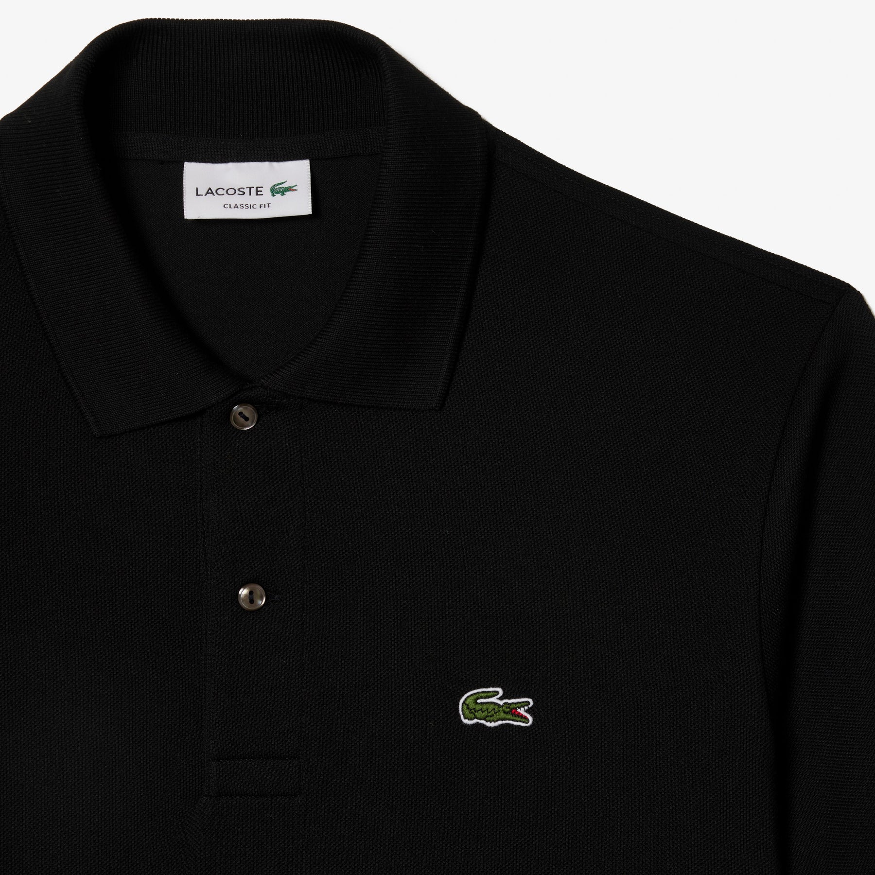 LACOSTE Polo Classica in Piqué di Cotone Nera