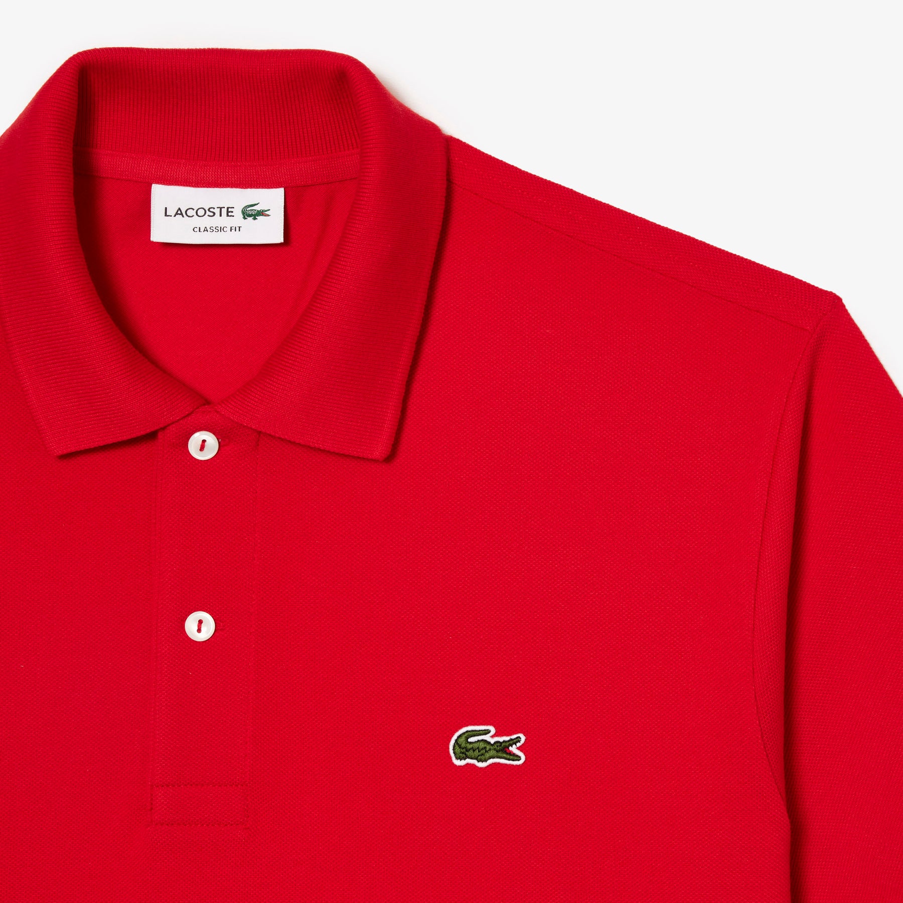 LACOSTE Polo Classica in Piqué di Cotone Rossa
