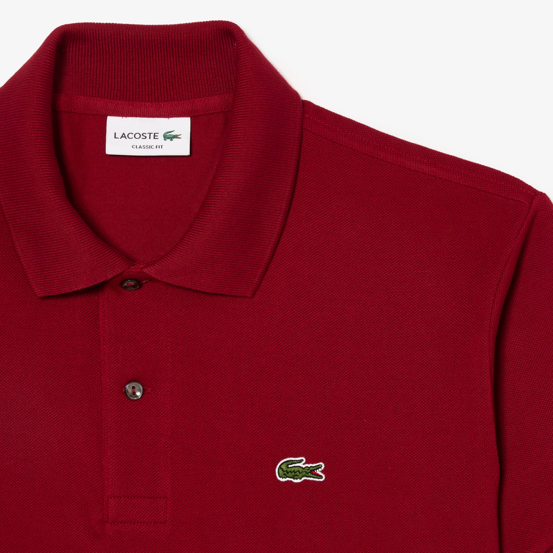 LACOSTE Polo Classica in Piqué di Cotone Bordeaux