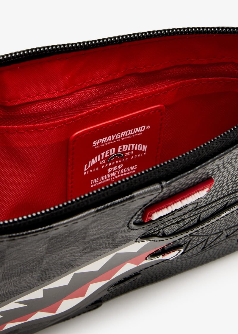 SPRAYGROUND Pochette/Tracolla Doppia Grafica In pelle Nero e Grigio