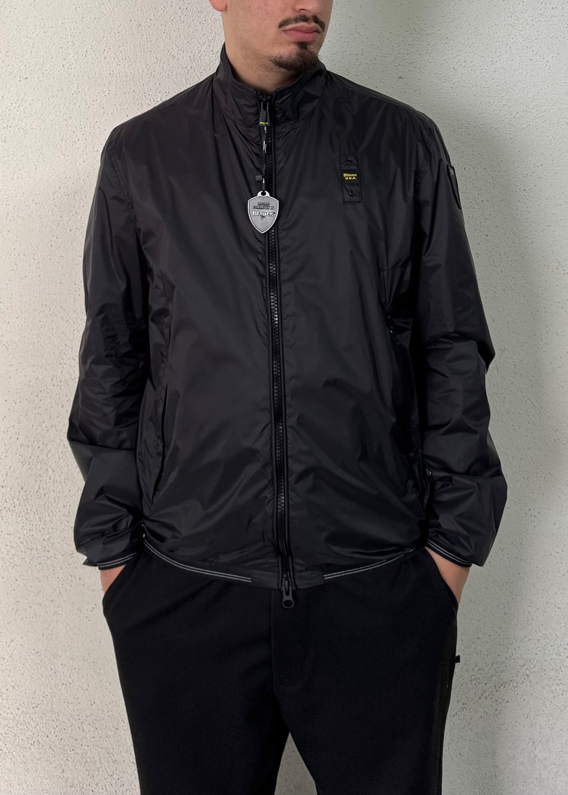 BLAUER Antivento Senza Cappuccio Blu-Nero-Beige