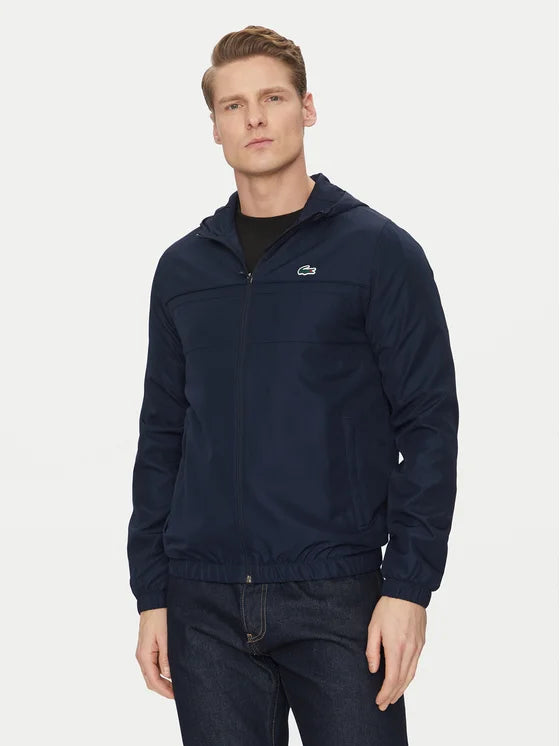 LACOSTE Tuta Leggera In Microfibra Con Zip e Cappuccio Blu