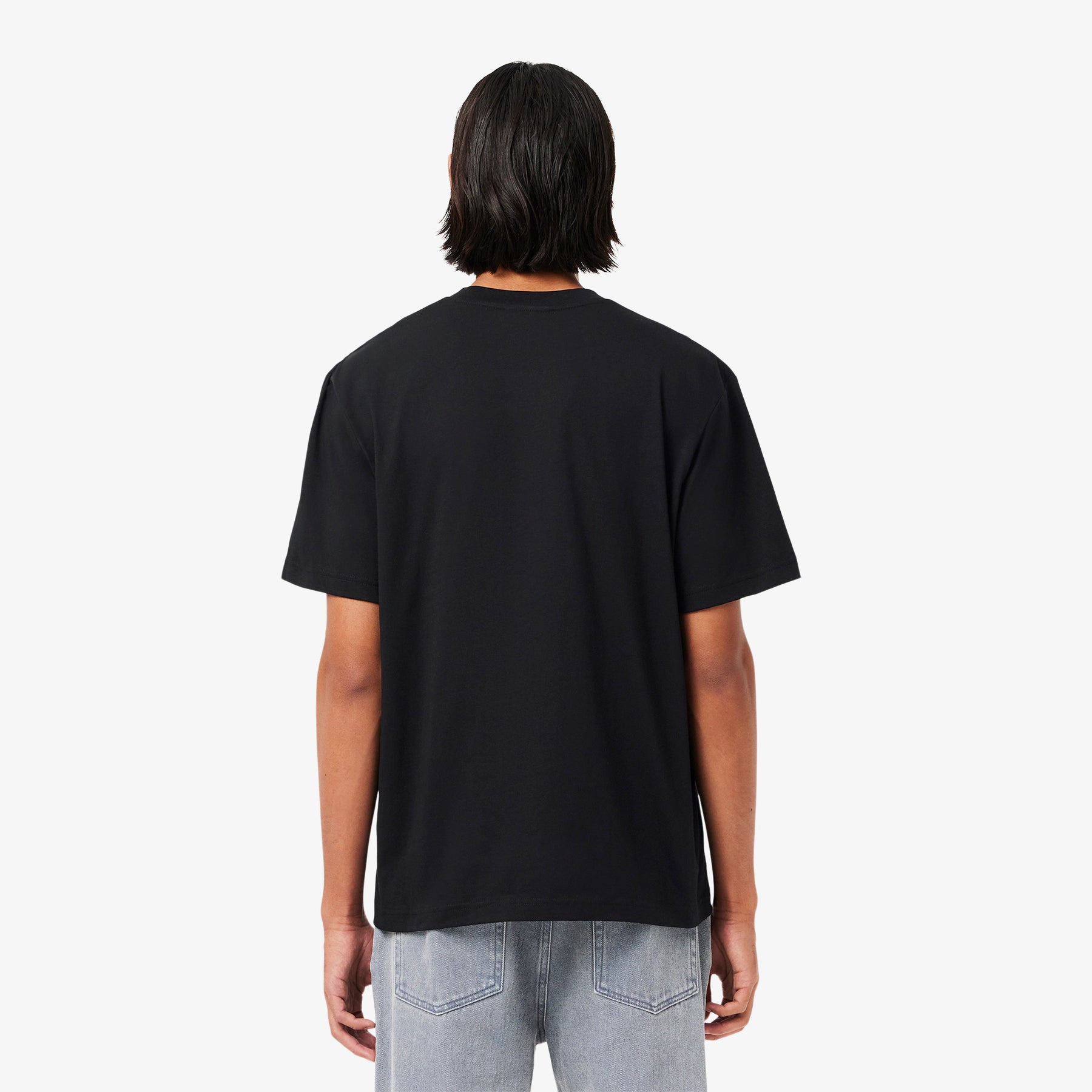 LACOSTE T-Shirt Basic in Cotone Pima Nera