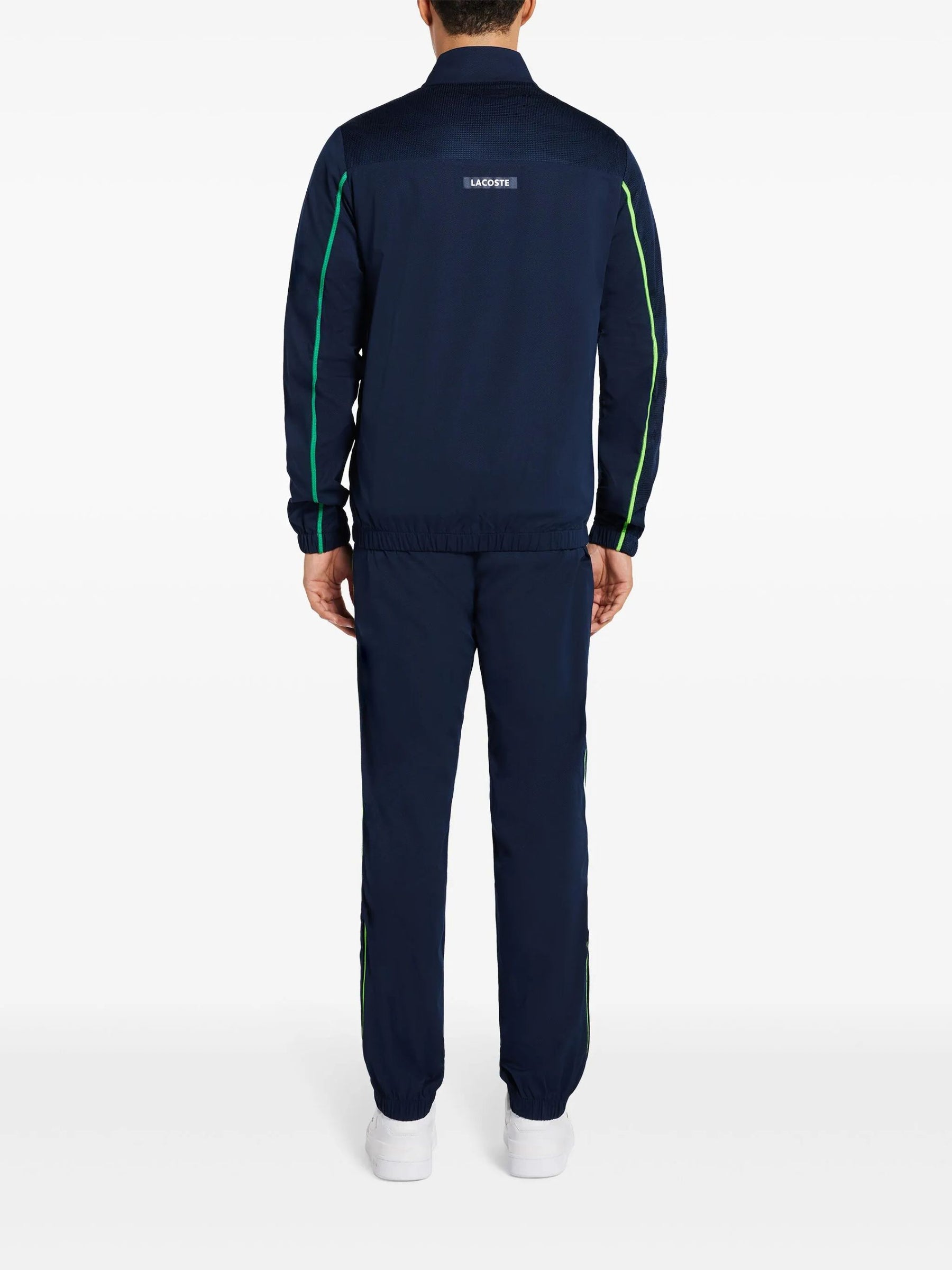 LACOSTE Tuta Leggera In Microfibra Con Zip Senza Cappuccio Blu/Verde Fluo