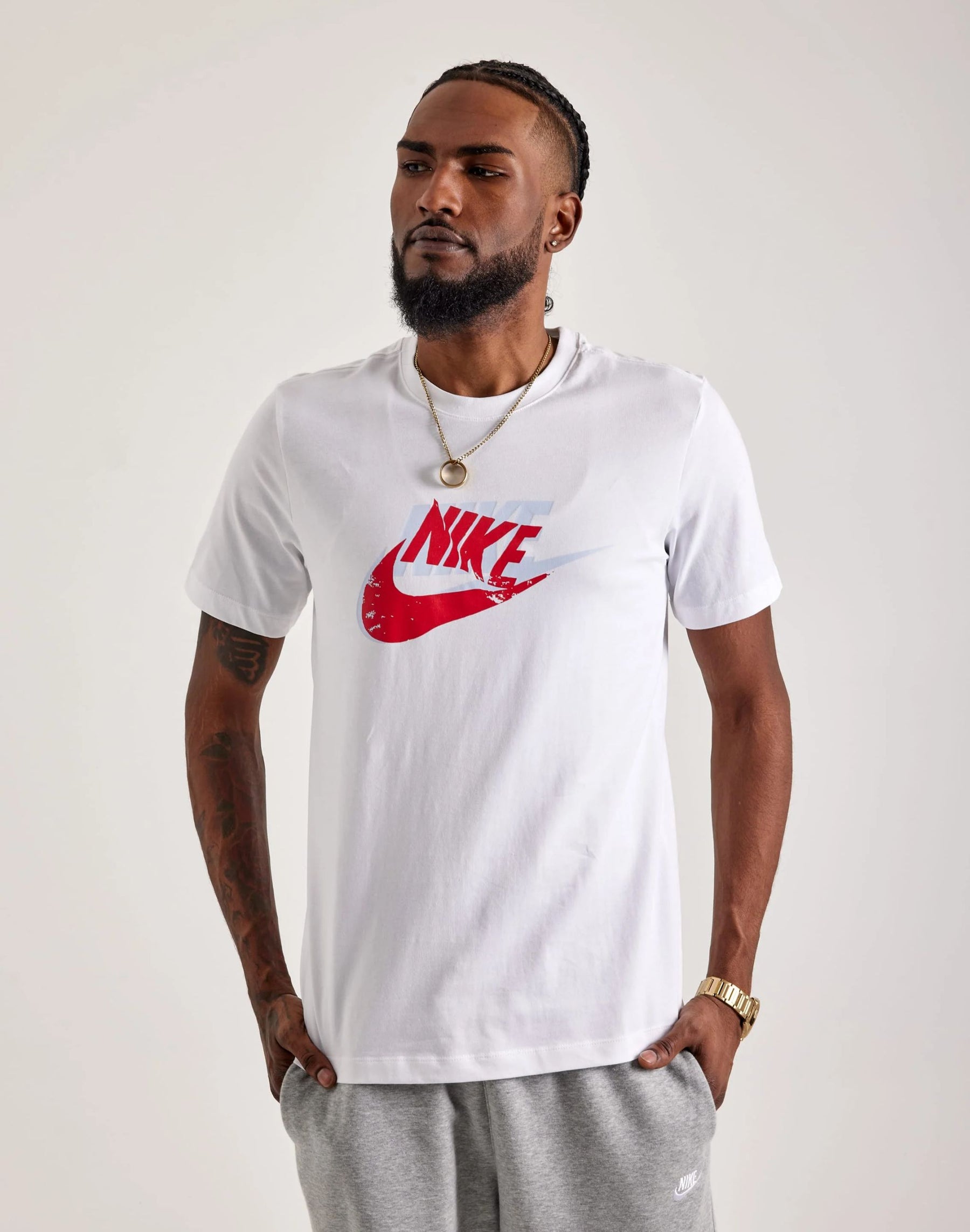 NIKE T-Shirt Logo Rosso Bianca
