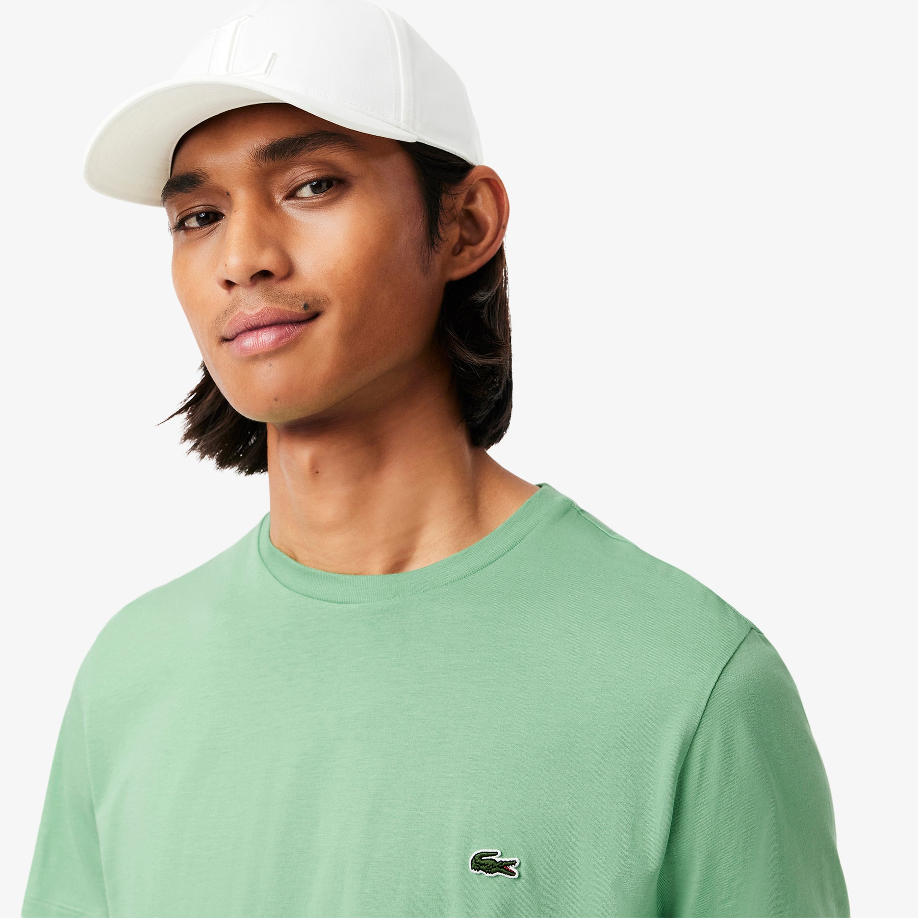 LACOSTE T-Shirt Classica In Cotone Pima Verde Lime