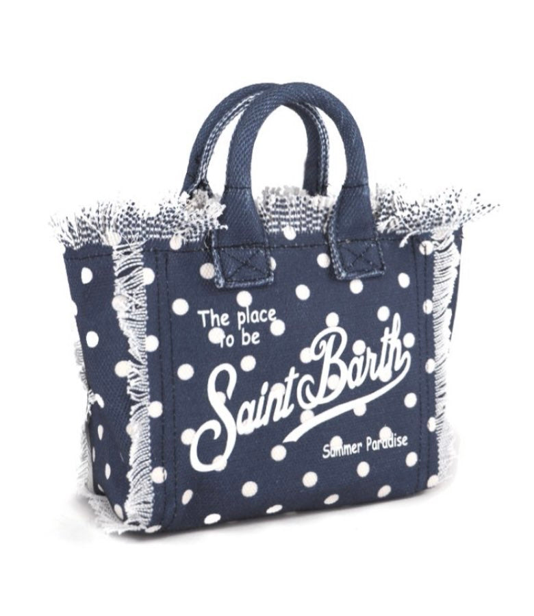 SAINT BARTH Borsa a Mano Colette Regular Pois Blu