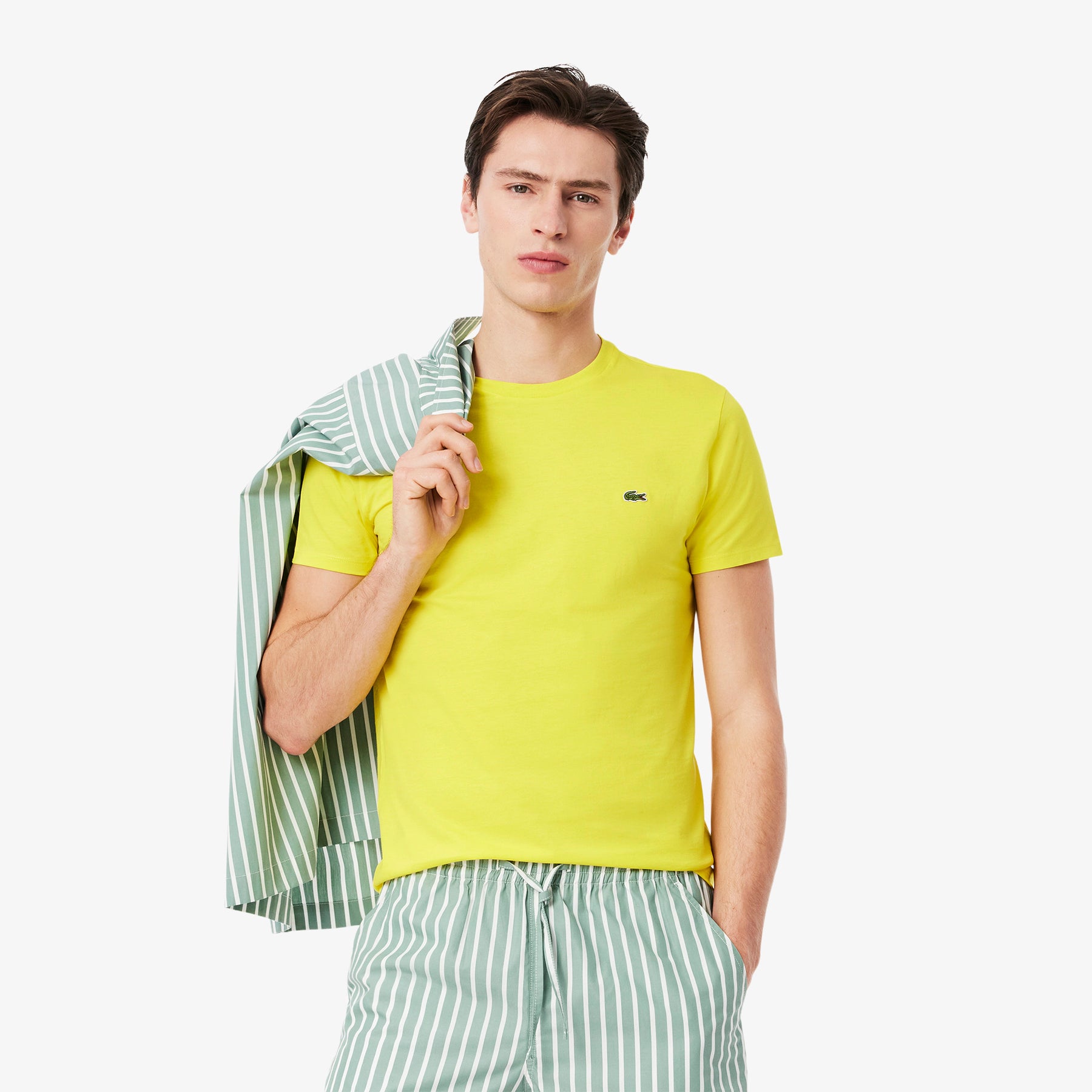 Lacoste LACOSTE T-Shirt Basic In Cotone Pima Gialla - T-SHIRT - Tommaseo Clothing