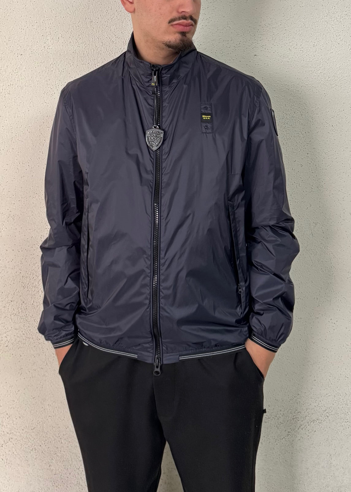 BLAUER Antivento Senza Cappuccio Blu-Nero-Beige