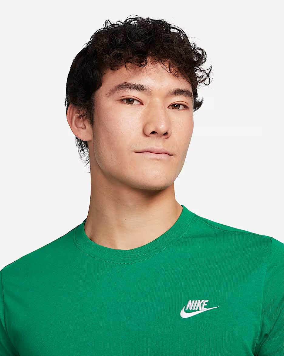NIKE T-shirt Basic Mini Logo In Cotone Verde