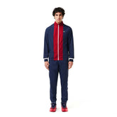 LACOSTE Tuta Leggera In Microfibra Medvedev Con Zip Senza Cappuccio Blu/Rossa