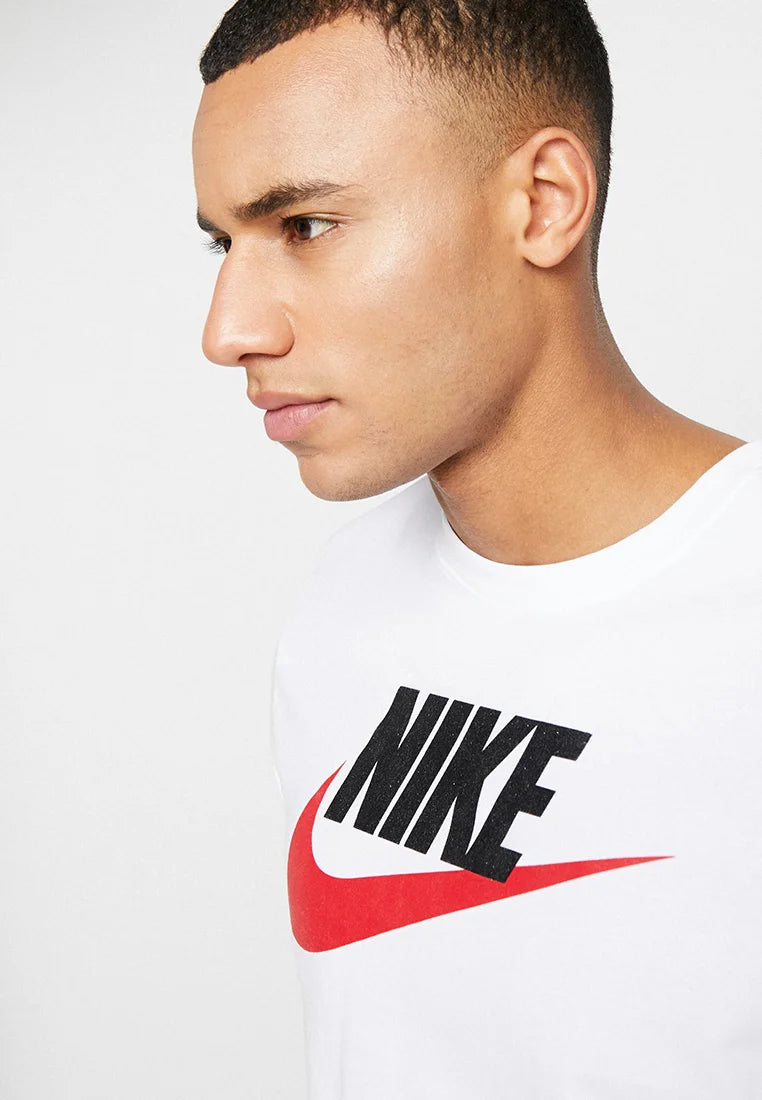 NIKE T-Shirt Logo Nero Swoosh Rosso Bianca