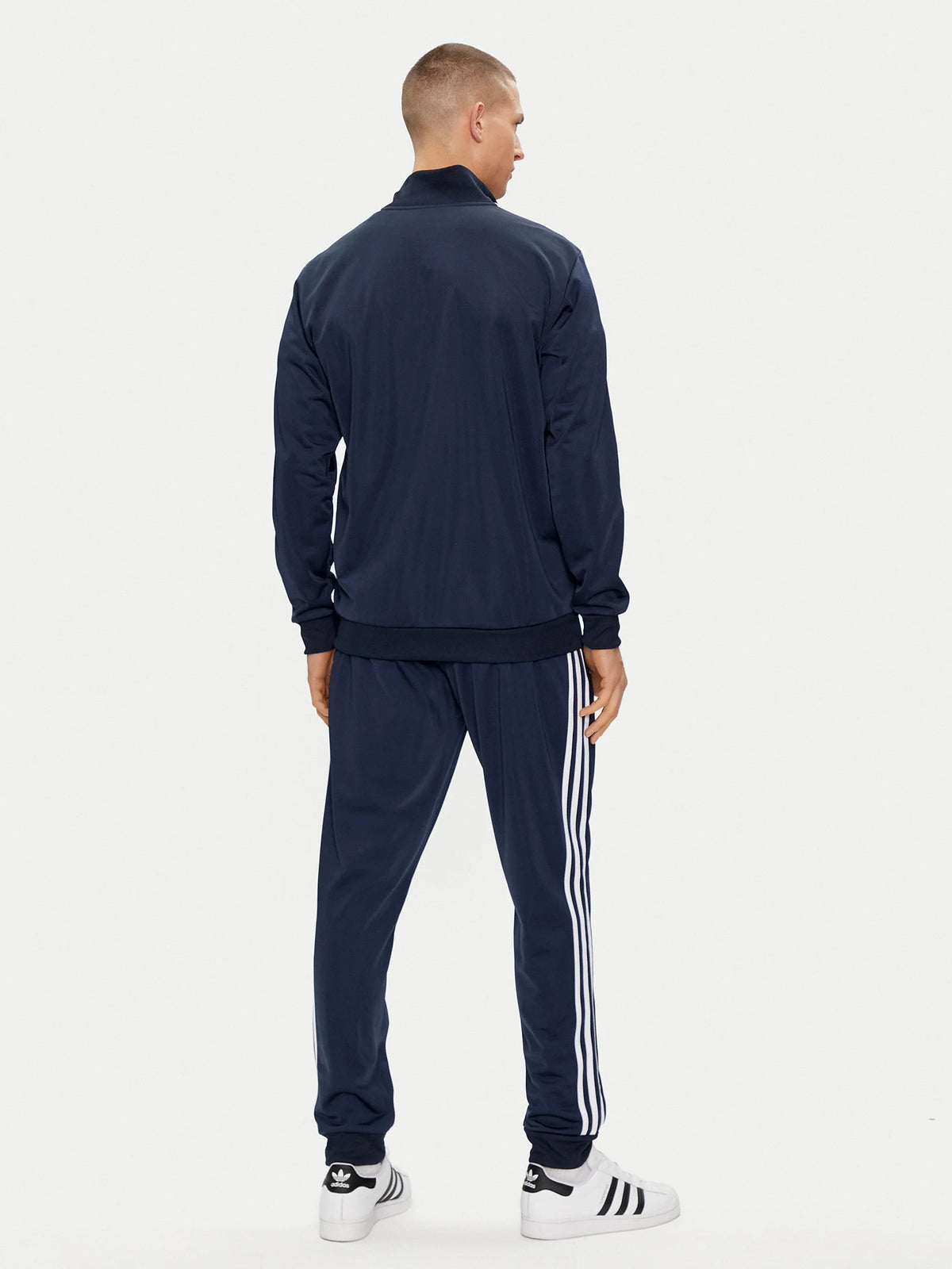 Adidas ADIDAS Tuta Leggera Acetata Con Zip Senza Cappuccio Con Strisce Laterali Blu Notte/Bianca - foto 2 - Tommaseo Clo