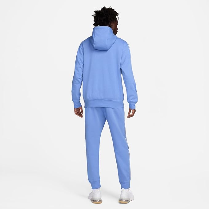 NIKE Tuta Completa Felpata con Cappuccio e Bande Laterali Azzurra