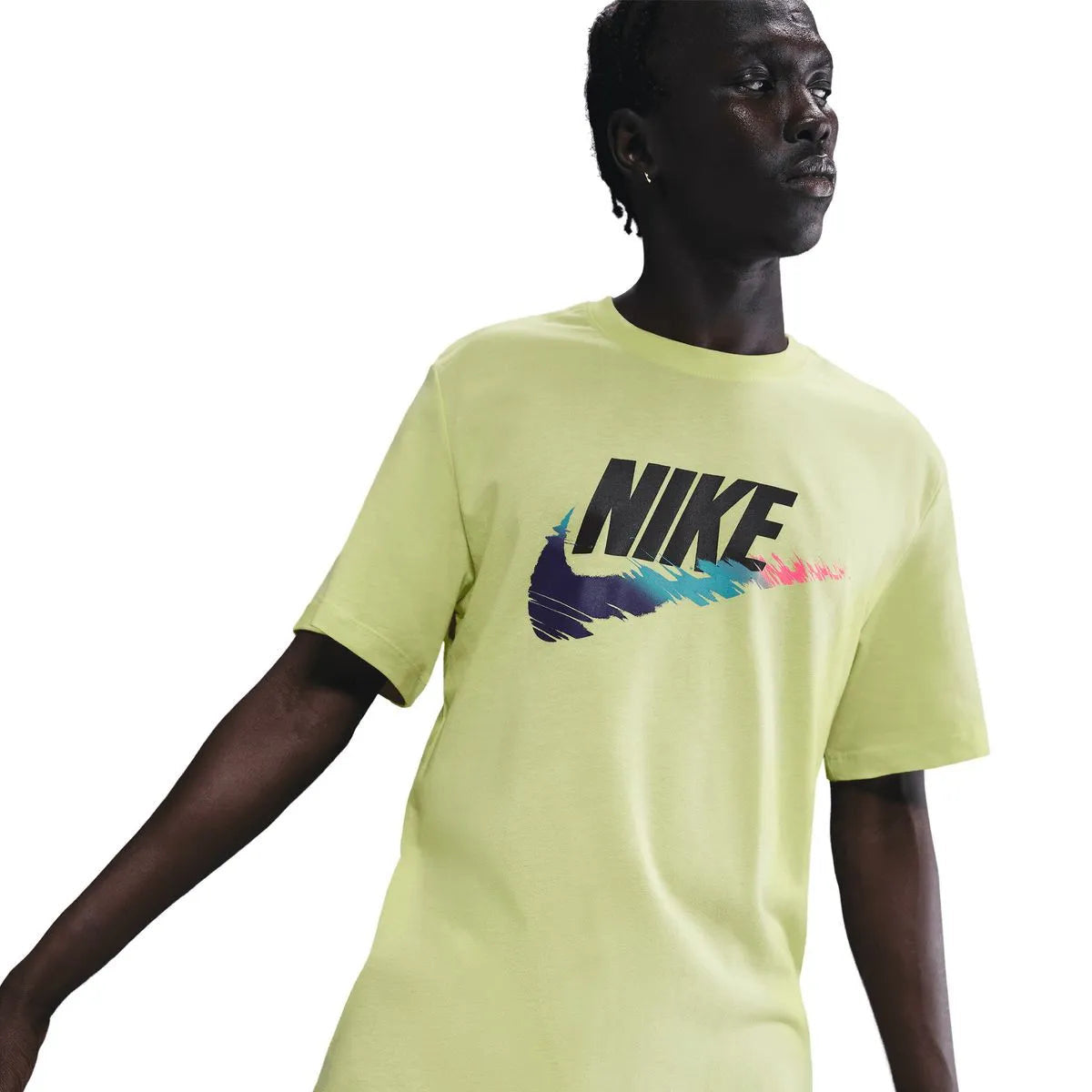 NIKE T-shirt Logo Grande In Cotone Lime