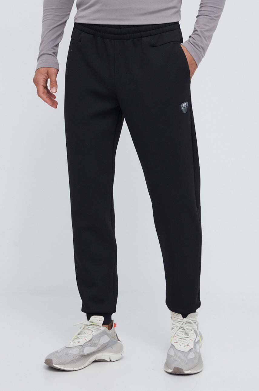 EA7 tuta in neoprene blu notte con logo argento - Armani