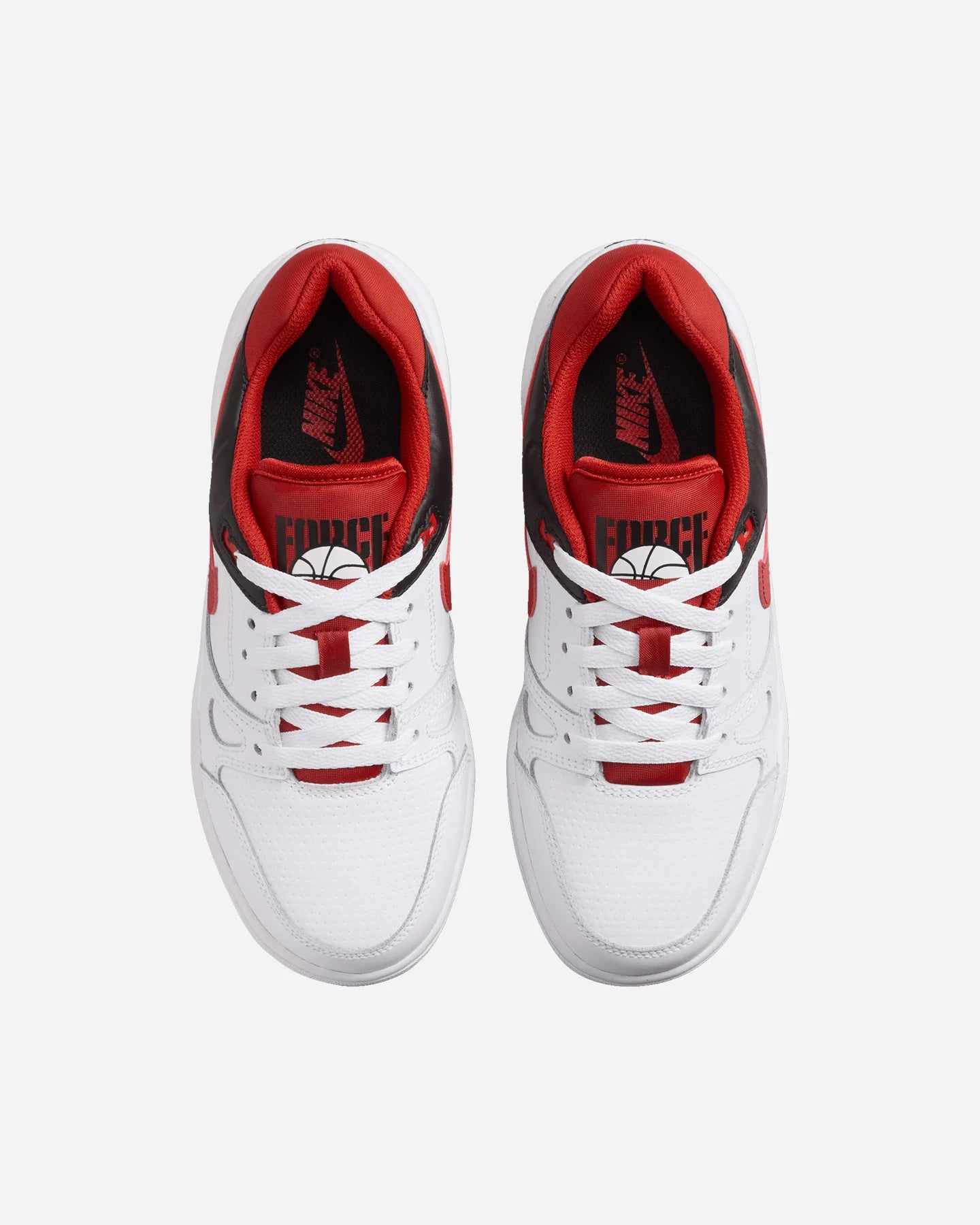 NIKE Full Force Low Sneakers In Pelle Bianca/Nera/Rossa