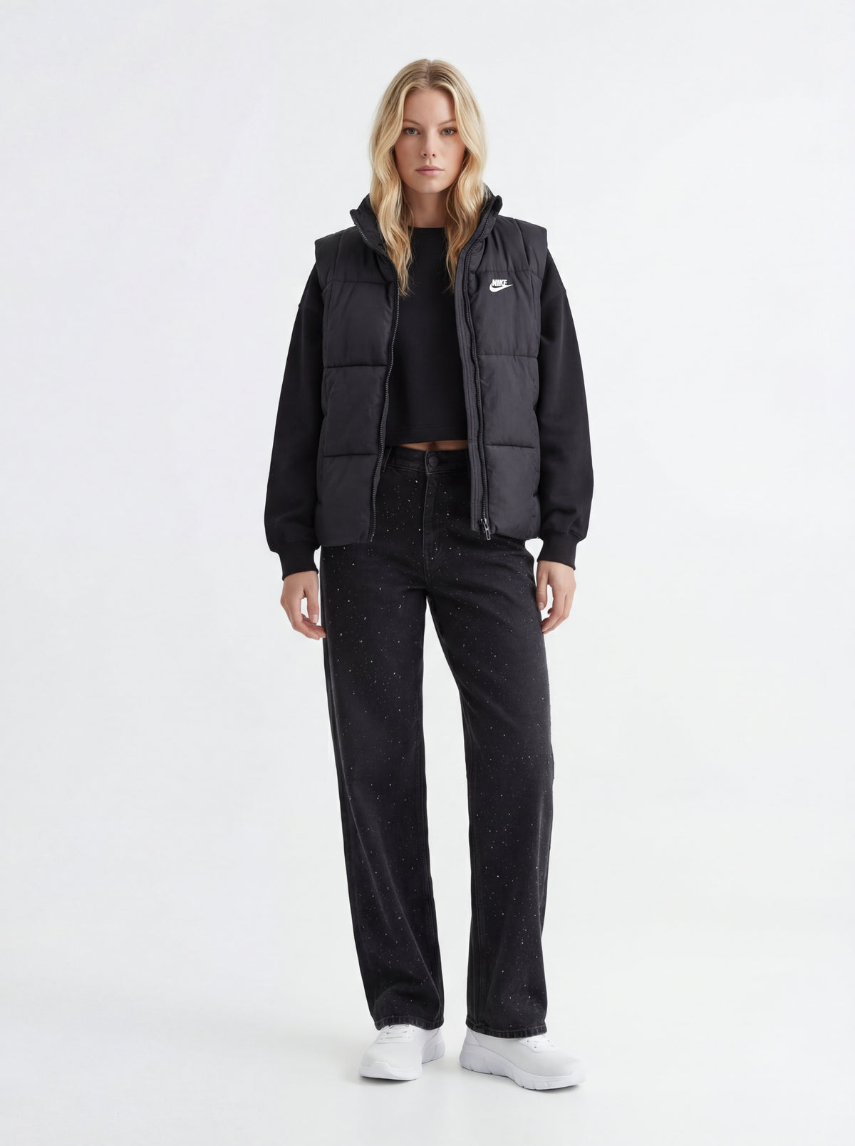 Skechers Bobs B + JJXX DONNA FELPA + JJXX JXTOKYO JEANS + Nike Giubbotto Smanicato - 01