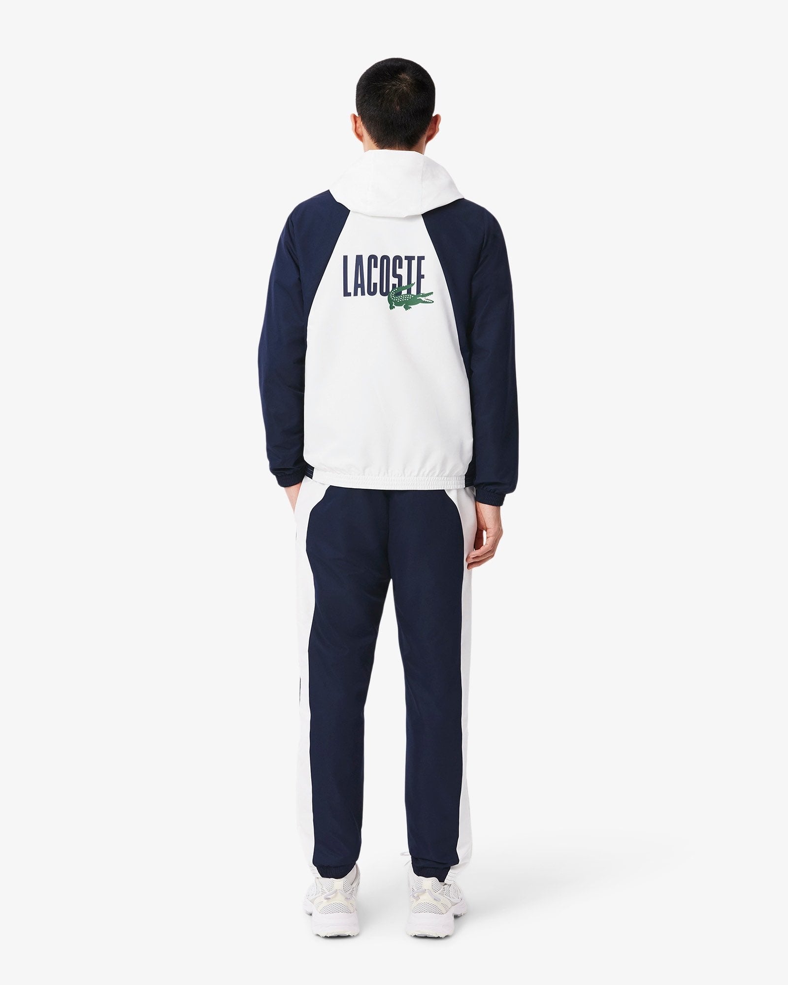 LACOSTE Tuta Leggera In Microfibra Con Logo Retro Bianca/Verde/Blu