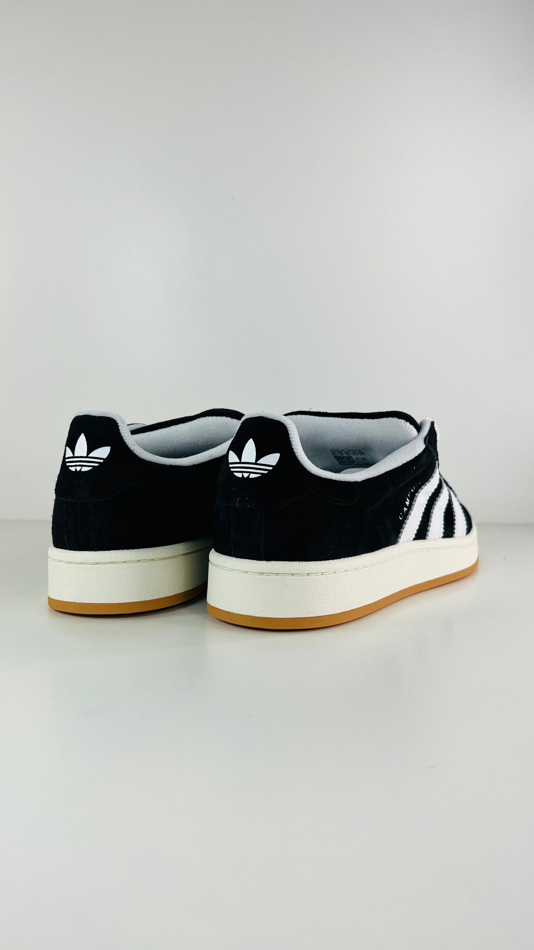 Adidas Campus Scarpa In Camoscio Nera Con Strisce Bianche