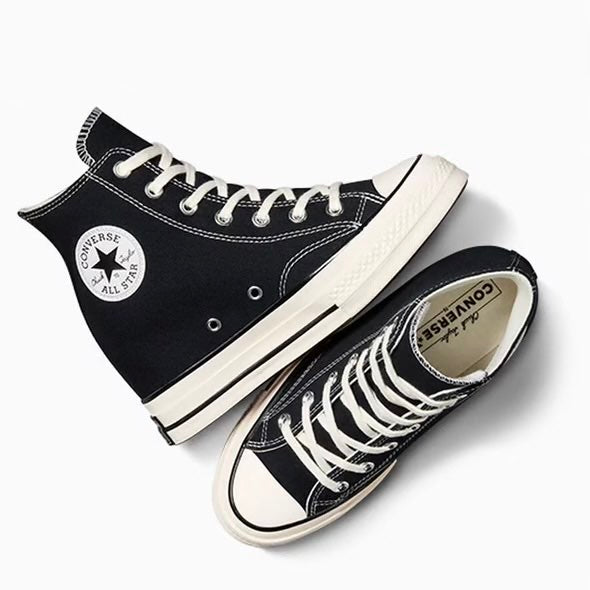 CONVERSE Sneakers In Tela Con Suola In Gomma CHUCK 70 WEDGE PLATFORM Nera